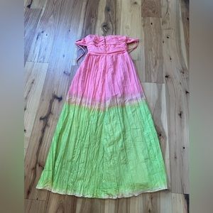 Antonio melani pink green watermelon maxi dress size 6